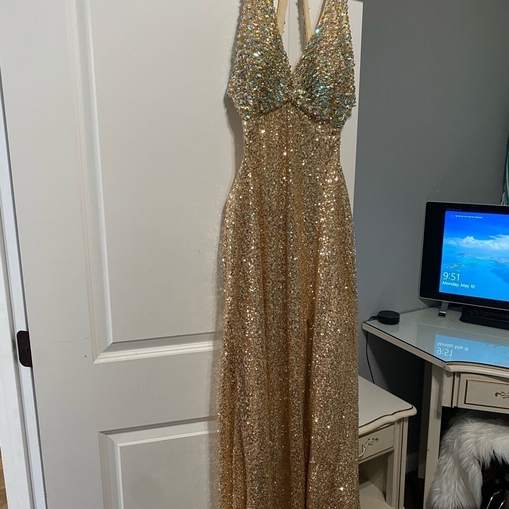 COPY - Formal hand stitched crystal & sequence go…
